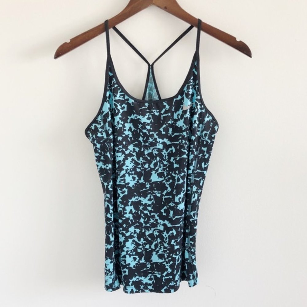 Nike Dry Miler Gravity Printed Teal Black Tank M